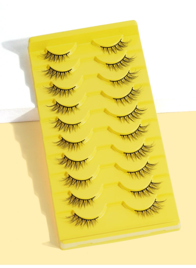 MAGEFY Half Lashes with Clear Band Corner Lashes 12MM Natural Look 3D False Eyelashes Wispy Soft Cat Eye Fluffy Curl Accent Lashes Sets（10 Pairs） - Image 2